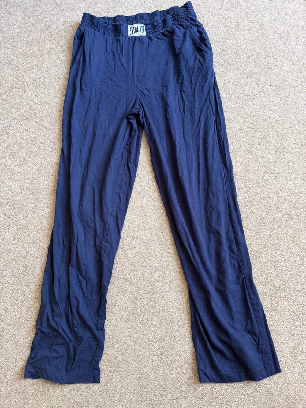 Everlast Men’s M Navy Blue 100% Cotton Wide Leg Athletic Pants Retro